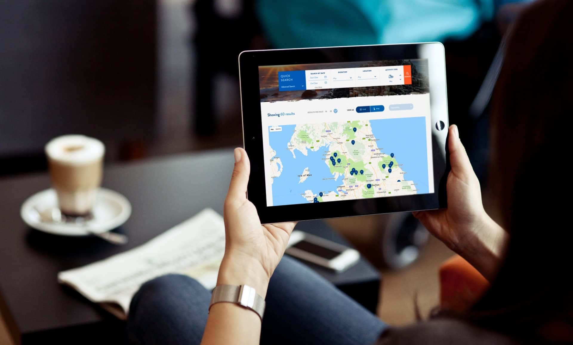 iPad displaying Google Maps q